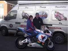 Barry Steels delivers the New Honda to Mrs Shirley