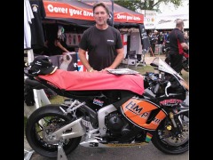 Stuart Bratt with the JDF Tombola Bike